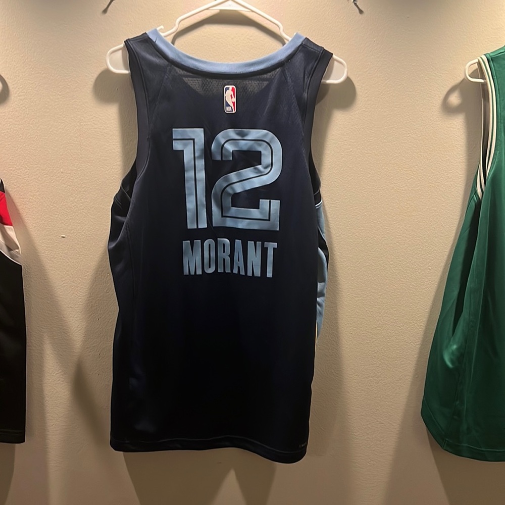 Ja Morant navy blue and baby blue jersey size med gently used
